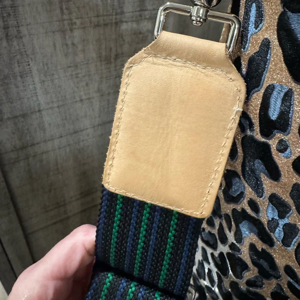 Consuela Leopard Print Tote with Tan and Green Accents - Picture 10 of 12